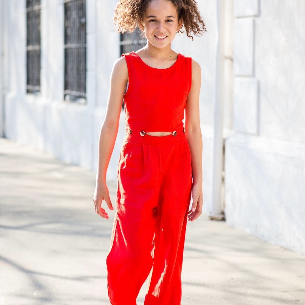Adorable  Orange Kids Jumpsuit